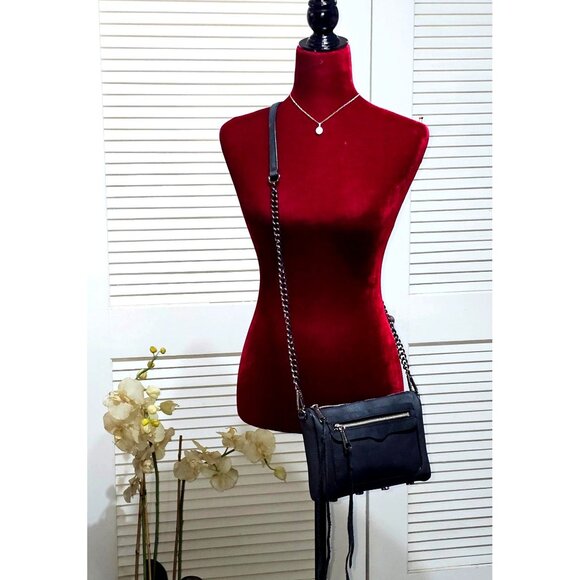 Rebecca Minkoff Women's Black Avery Leather Crossbody Bag Size Medium 2290 - Picture 3 of 13